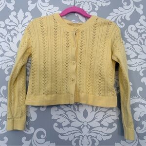 4/$25 • Baby Gap Yellow Pointelle-Knit Cotton Cardigan